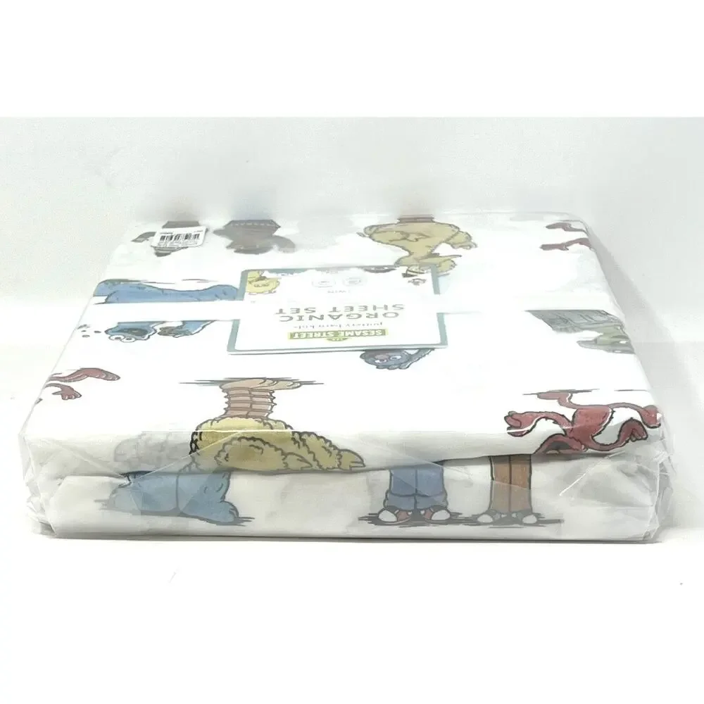 Pottery Barn Kids Sesame Street TWIN SIZE Organic Sheet Set of 3 Pc Big Bird